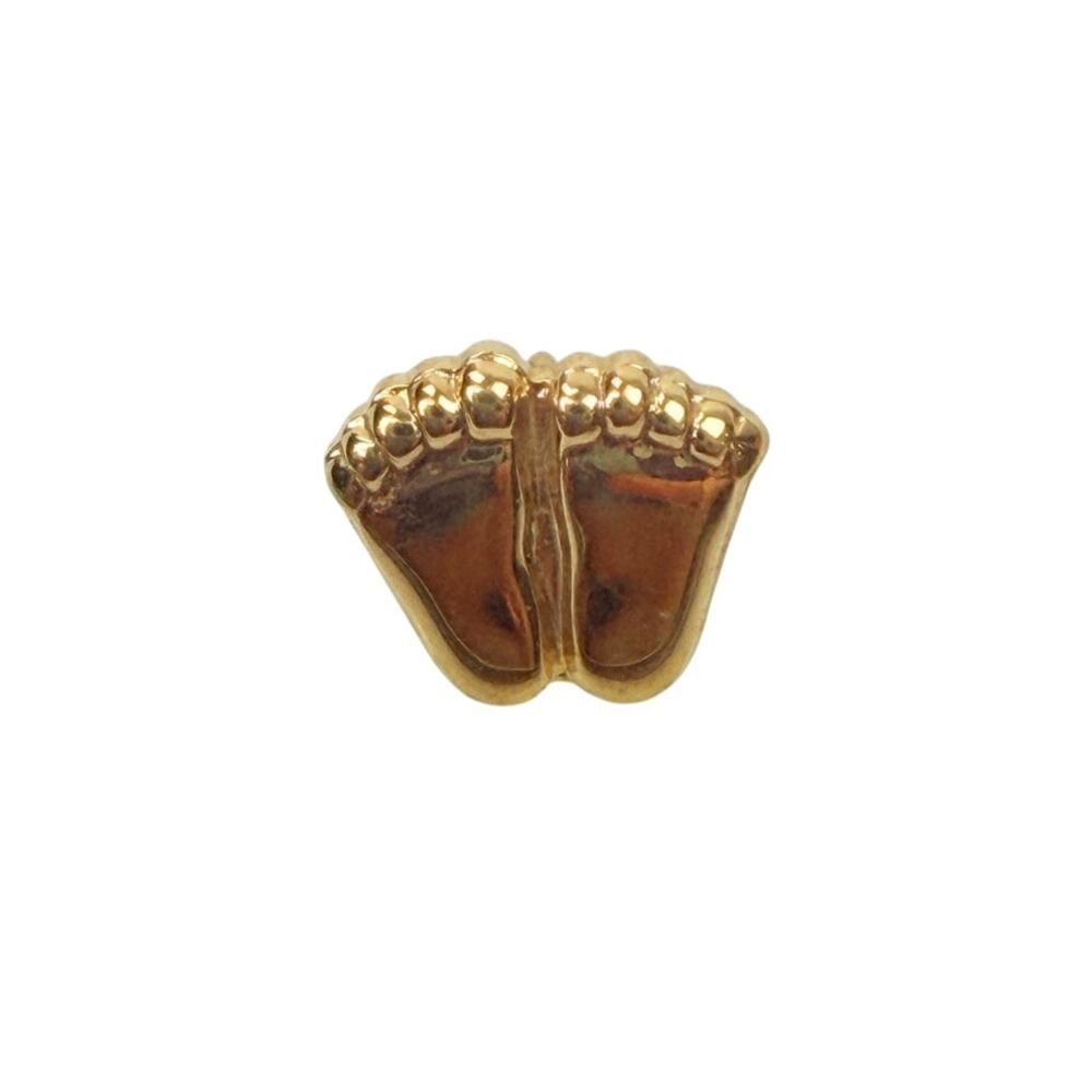 Gold Toned Tiny Precious Baby Feet Lapel Pin 1/2 Inch